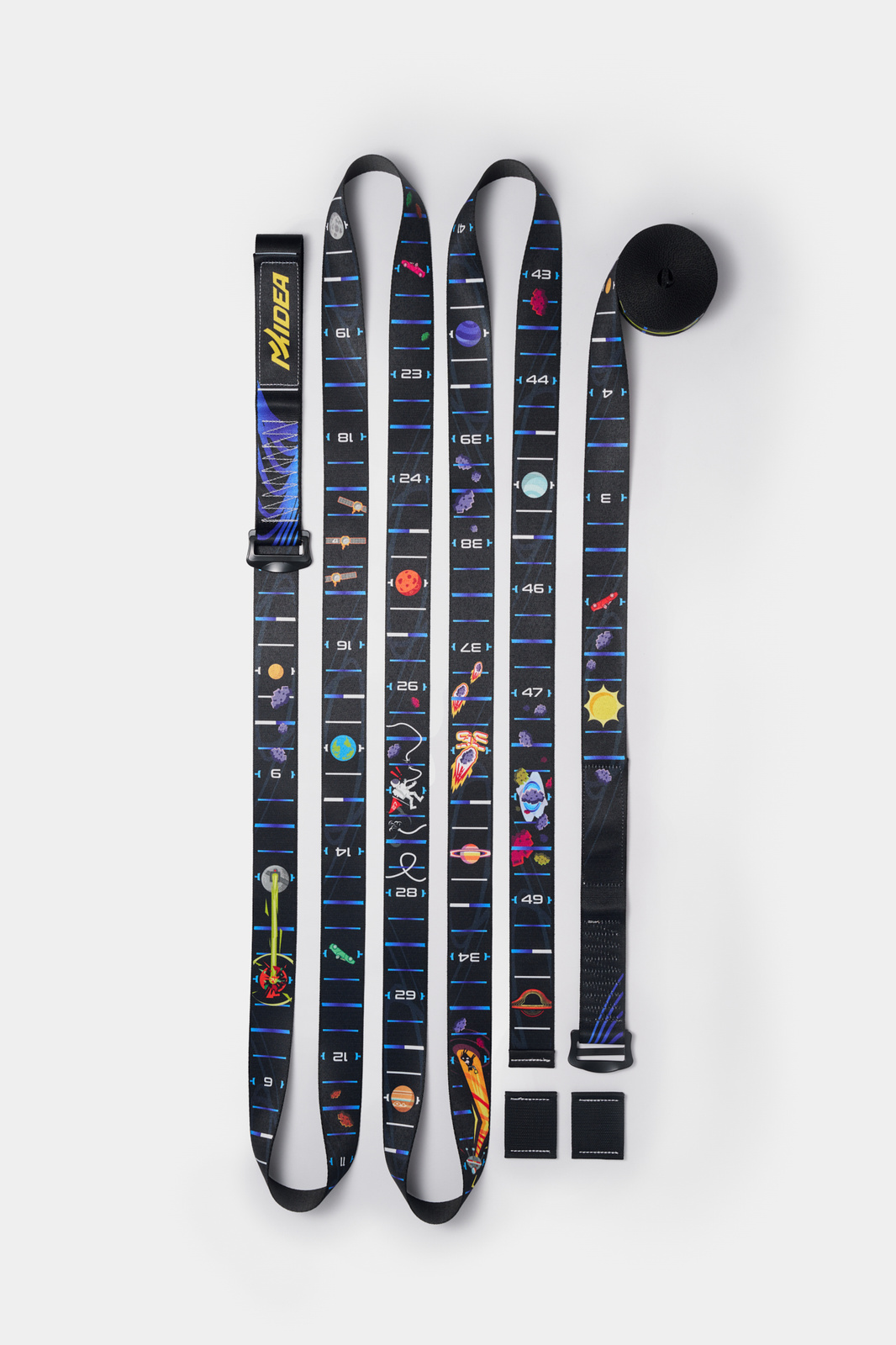 Kółka gimnastyczne drewniane bukowe 32mm klamry Alpin wzór Kosmos MTidea