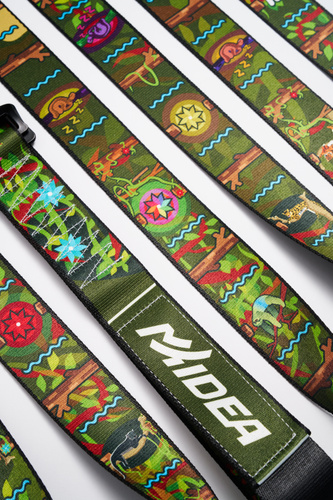 Kółka gimnastyczne drewniane bukowe 32mm klamry Alpin wzór Jungle MTidea