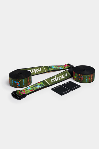 Kółka gimnastyczne drewniane bukowe 32mm klamry Alpin wzór Jungle MTidea