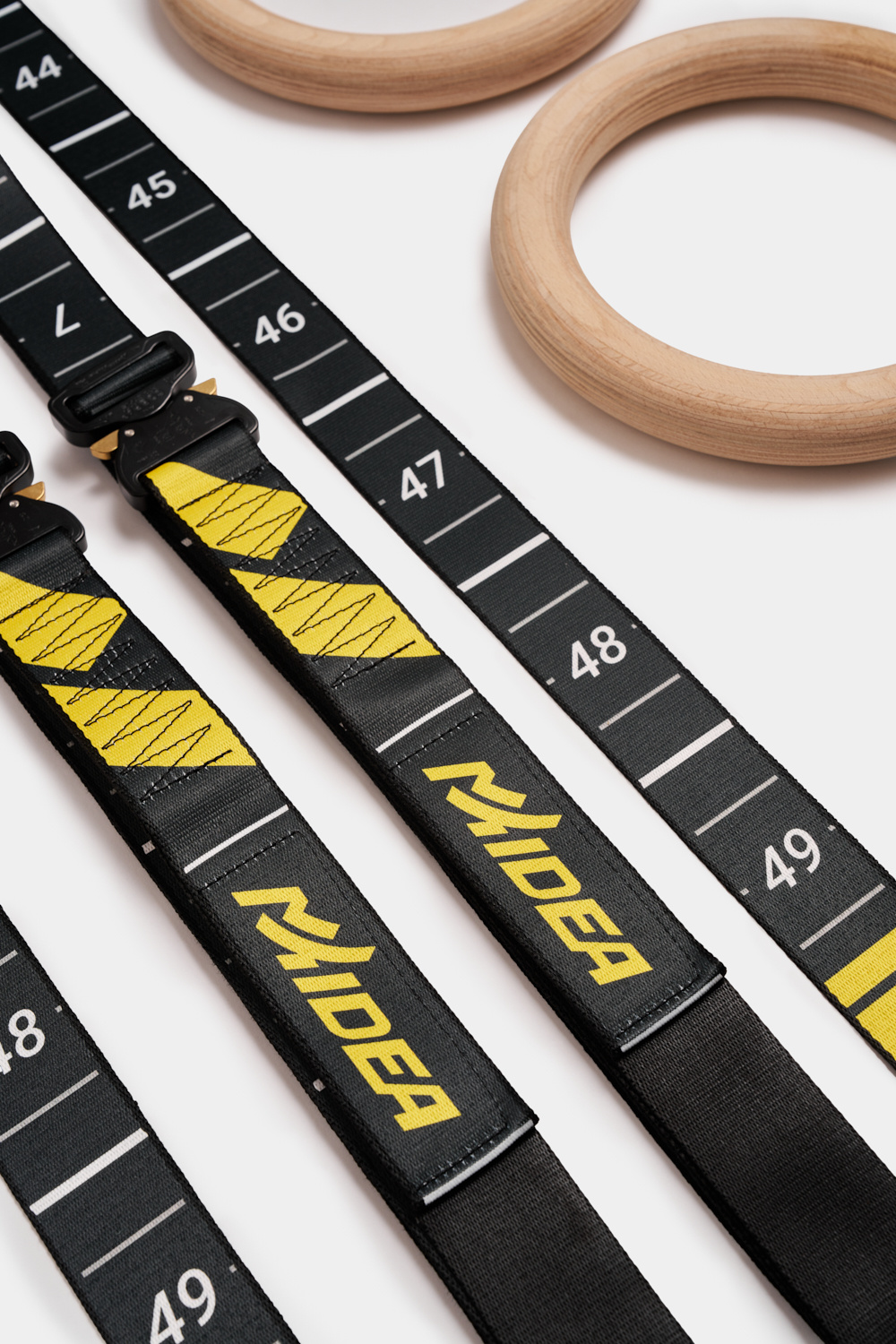 Kółka gimnastyczne drewniane bukowe 28mm klamry Cobra wzór Skala 