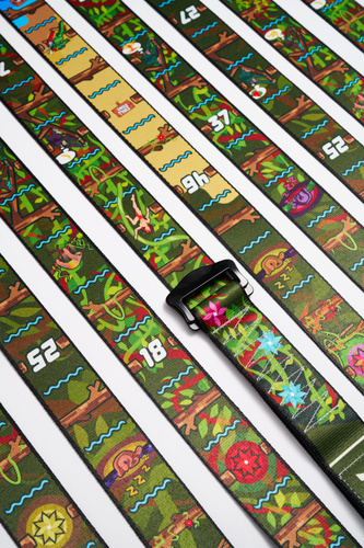 Kółka gimnastyczne drewniane bukowe 32mm klamry Alpin wzór Jungle MTidea