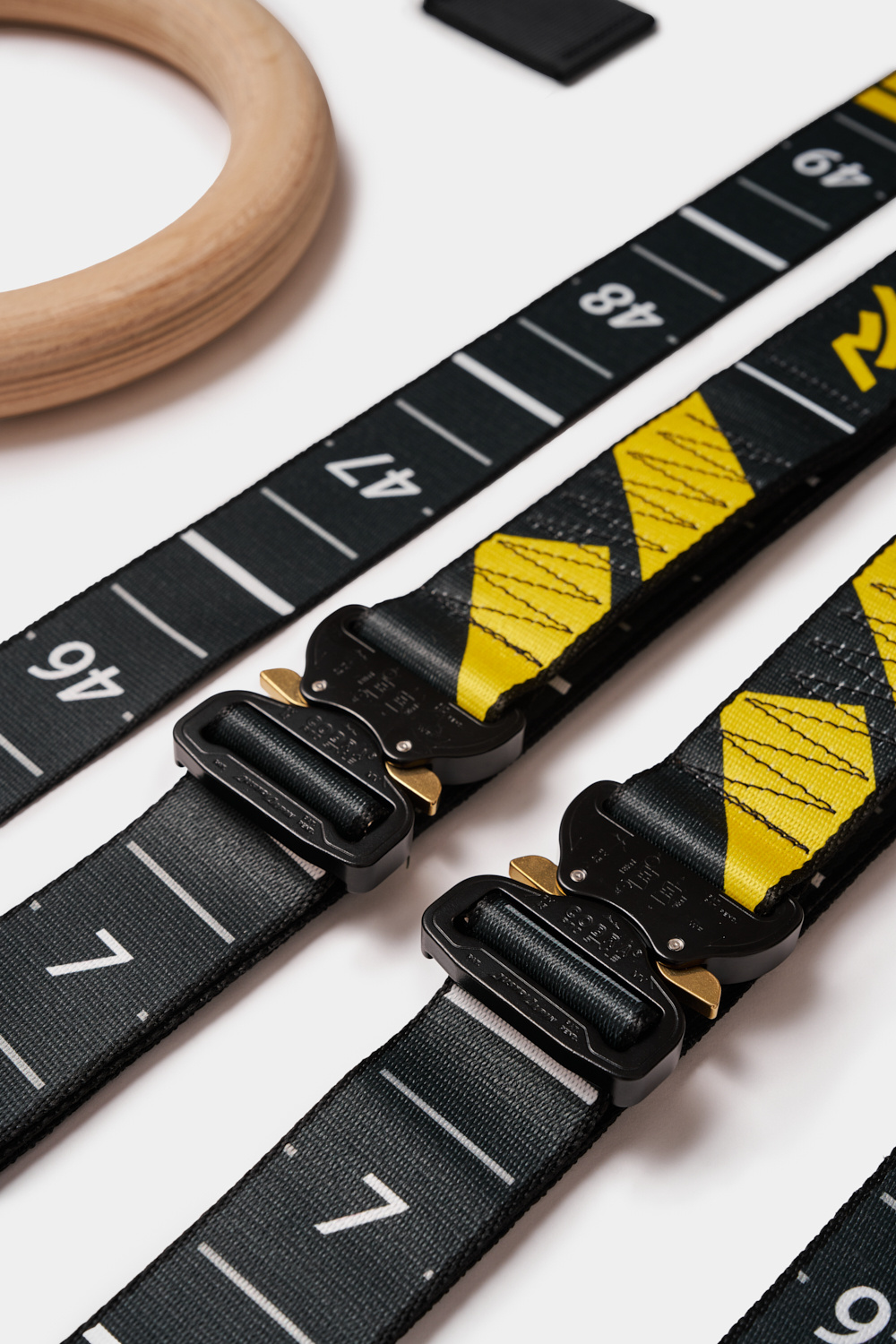 Kółka gimnastyczne drewniane bukowe 28mm klamry Cobra wzór Skala 