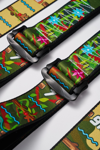 Kółka gimnastyczne drewniane bukowe 32mm klamry Alpin wzór Jungle MTidea